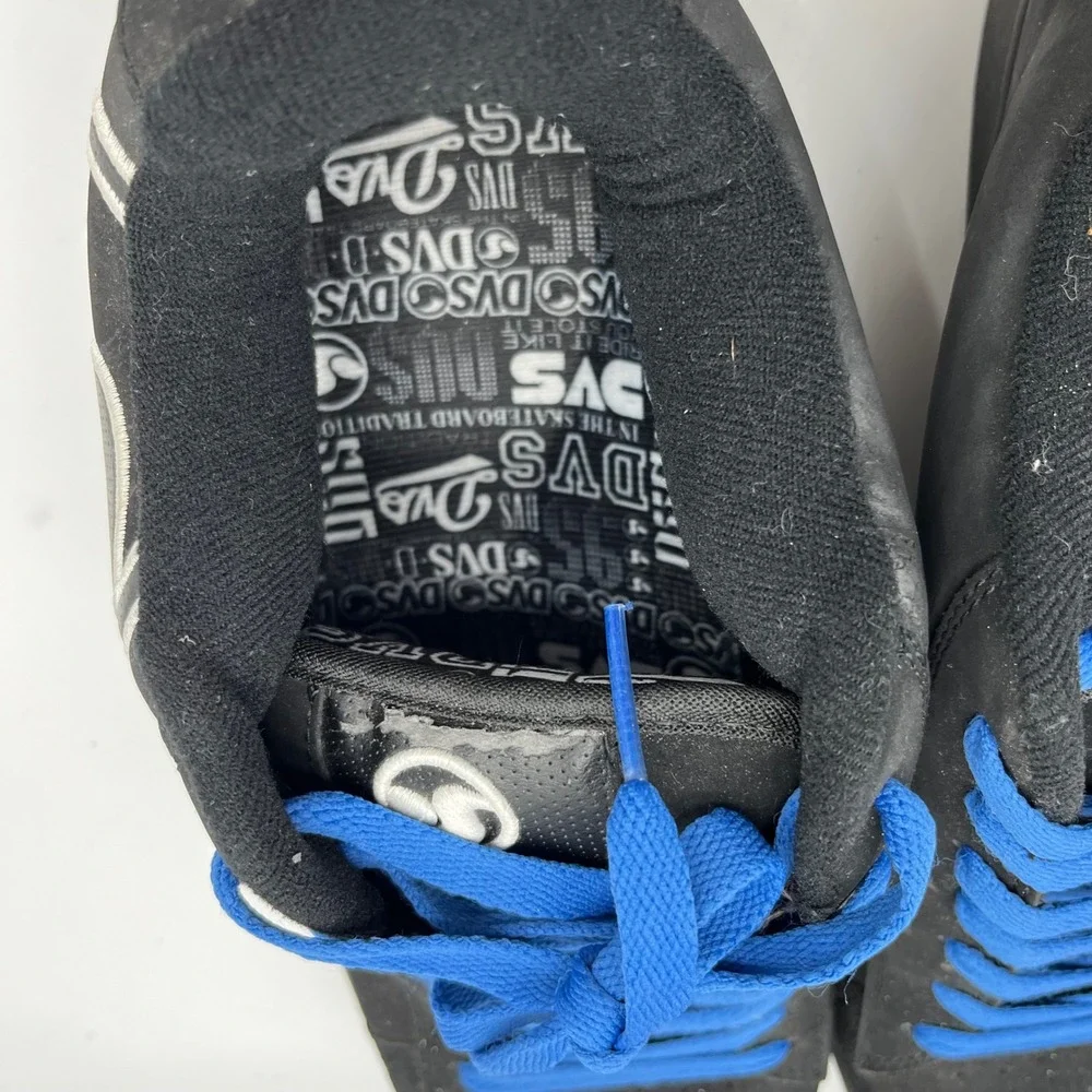 DVS Vendetta Skate Shoes Sneakers Black Suede Blue Laces‎ Mens Size 13 Y2K